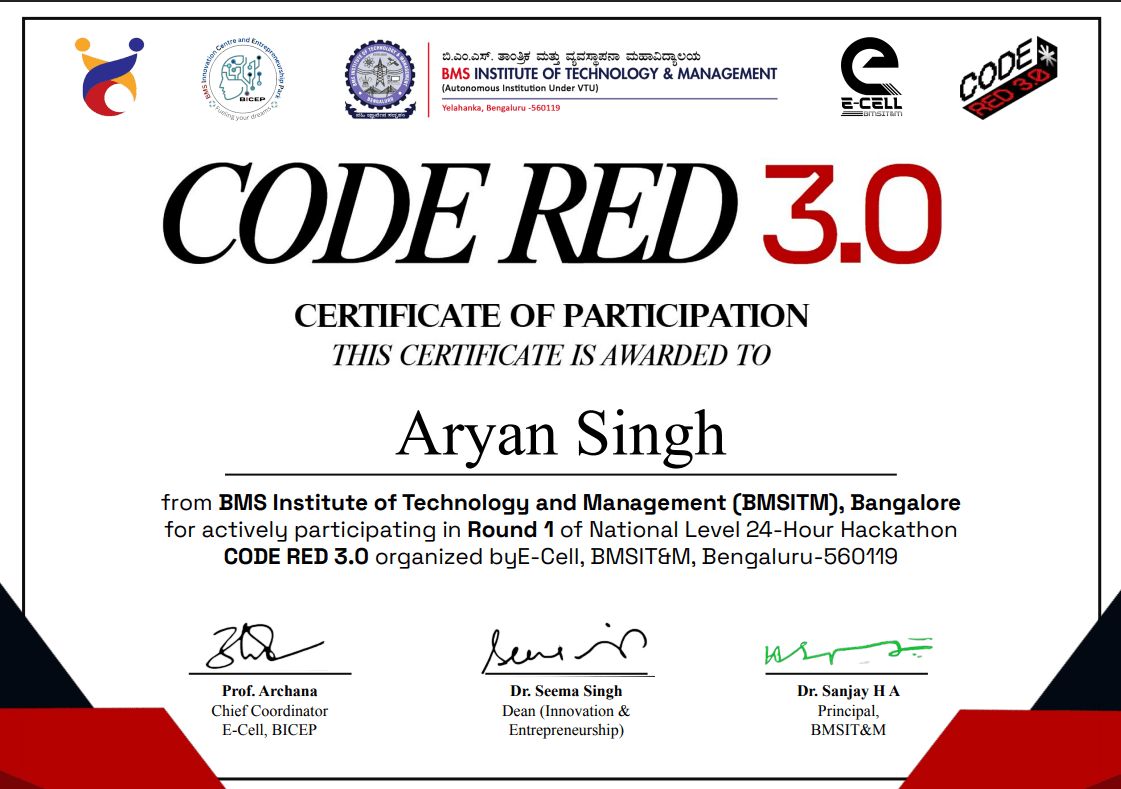 CODE RED 3.0 certificate